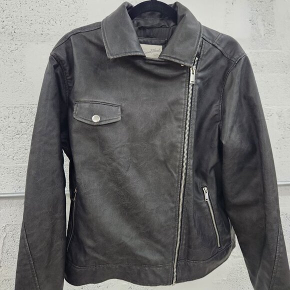 NWT Universal Thread Women's Moto Jacket Faux Leather Faded - Picture 4 of 10